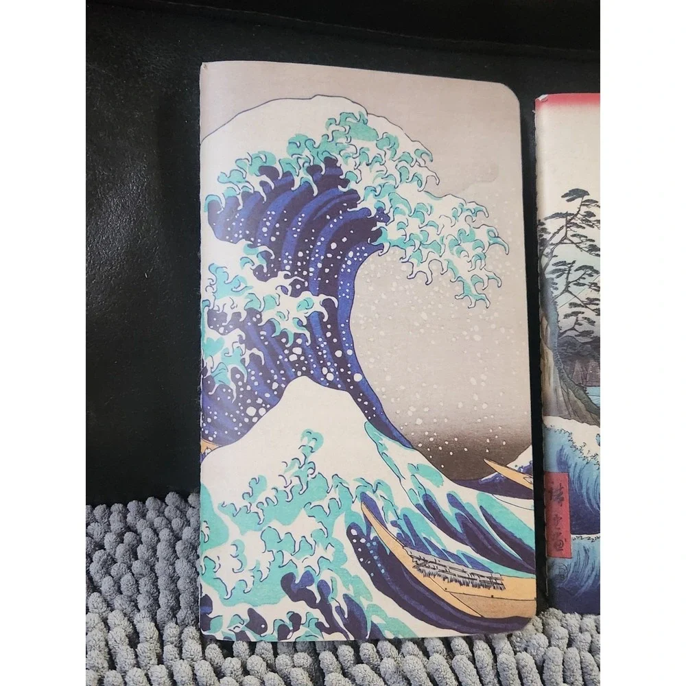 Chinese‎ Lined Journals with Ocean, Mountains, Tree Scenes Haiku Style Set of 3